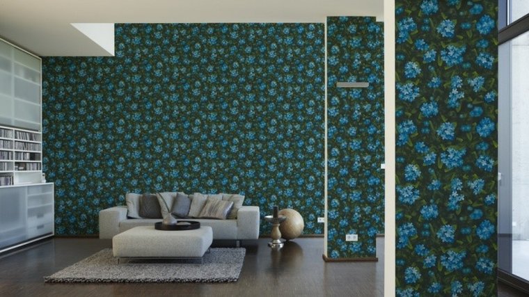 טפט לקיר פרחי מרגנית כחולים דוגמא