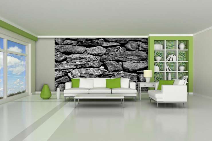 תמונת טפט לקיר קיר אבנים אפורים דוגמא