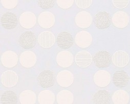 טפט עיגולים מודרני בגוון לבן