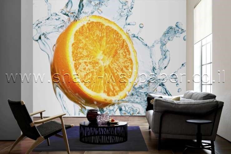 תמונת טפט תלת מימד תפוז במים
