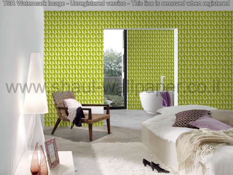 טפטים לסלון, למטבח ולחדרי שינה טפט צורות בולטות בגוון של ירוק