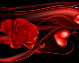 תמונת טפט לבבות עם ורד